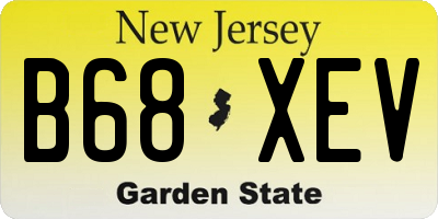 NJ license plate B68XEV