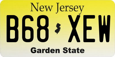 NJ license plate B68XEW