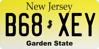 NJ license plate B68XEY