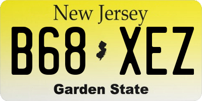 NJ license plate B68XEZ