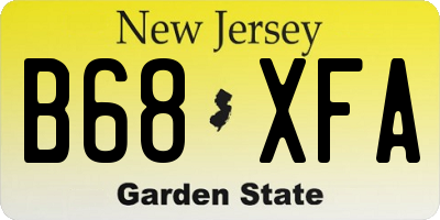 NJ license plate B68XFA