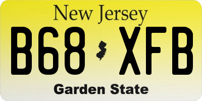 NJ license plate B68XFB