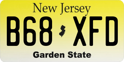 NJ license plate B68XFD