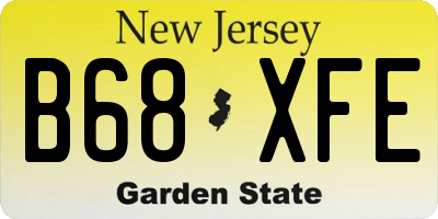 NJ license plate B68XFE