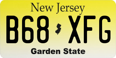 NJ license plate B68XFG