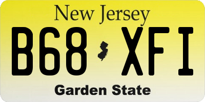 NJ license plate B68XFI