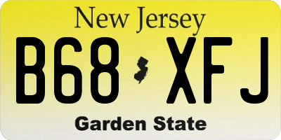 NJ license plate B68XFJ