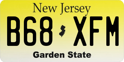 NJ license plate B68XFM