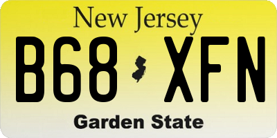 NJ license plate B68XFN