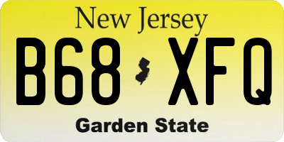 NJ license plate B68XFQ