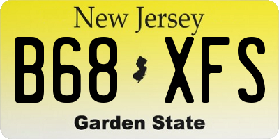 NJ license plate B68XFS