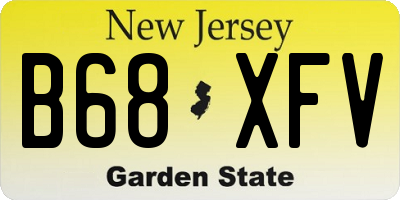 NJ license plate B68XFV