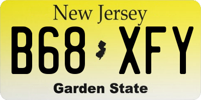 NJ license plate B68XFY