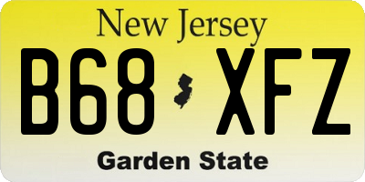 NJ license plate B68XFZ