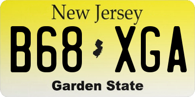 NJ license plate B68XGA