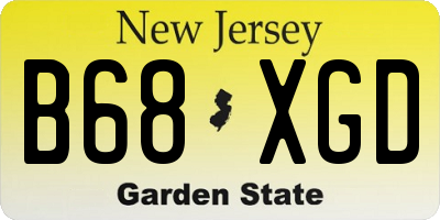 NJ license plate B68XGD