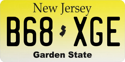 NJ license plate B68XGE