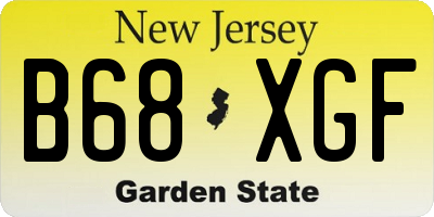 NJ license plate B68XGF