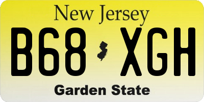 NJ license plate B68XGH