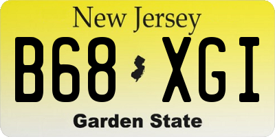 NJ license plate B68XGI