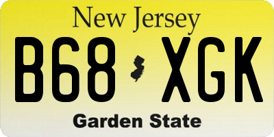 NJ license plate B68XGK
