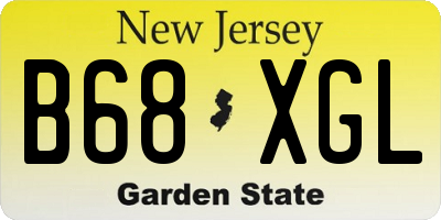 NJ license plate B68XGL