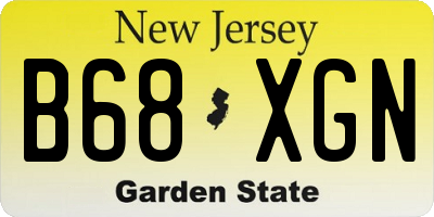 NJ license plate B68XGN