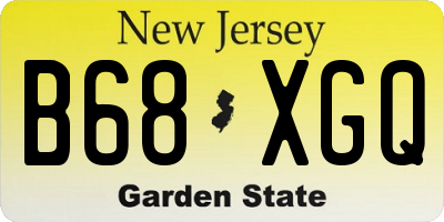 NJ license plate B68XGQ