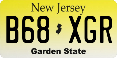 NJ license plate B68XGR