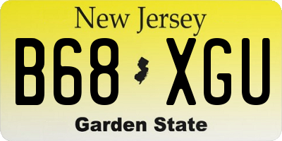 NJ license plate B68XGU
