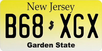 NJ license plate B68XGX