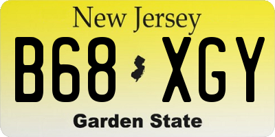 NJ license plate B68XGY
