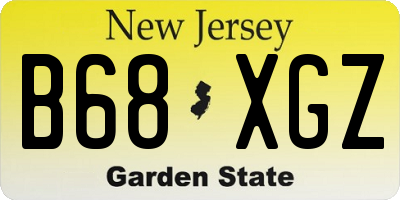 NJ license plate B68XGZ