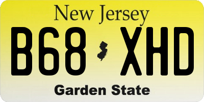 NJ license plate B68XHD