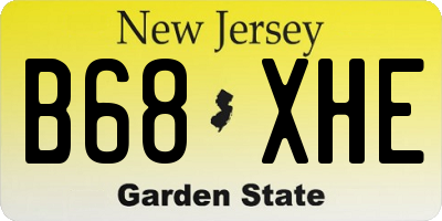 NJ license plate B68XHE