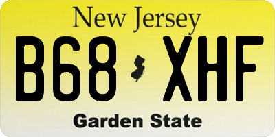 NJ license plate B68XHF