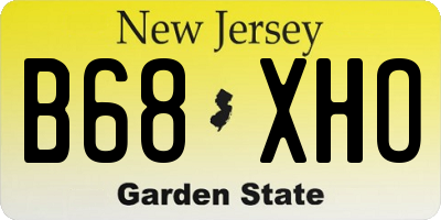 NJ license plate B68XHO
