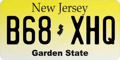 NJ license plate B68XHQ