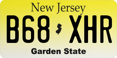 NJ license plate B68XHR