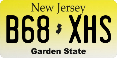 NJ license plate B68XHS