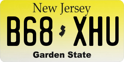 NJ license plate B68XHU