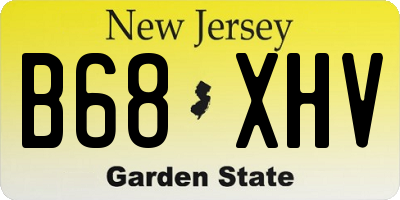 NJ license plate B68XHV