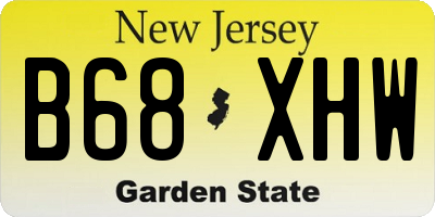 NJ license plate B68XHW