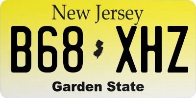 NJ license plate B68XHZ