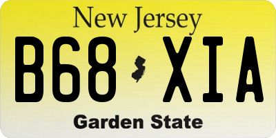NJ license plate B68XIA