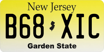 NJ license plate B68XIC