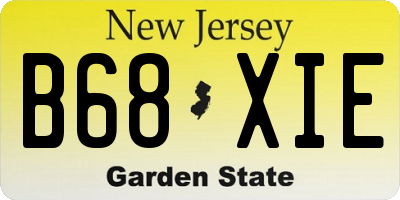NJ license plate B68XIE