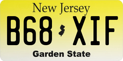 NJ license plate B68XIF