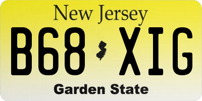 NJ license plate B68XIG