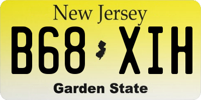 NJ license plate B68XIH